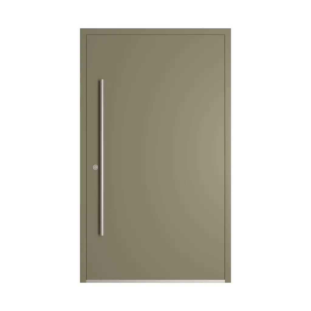 RAL 7002 Olive grey entry-doors models dindecor 6003-pvc  