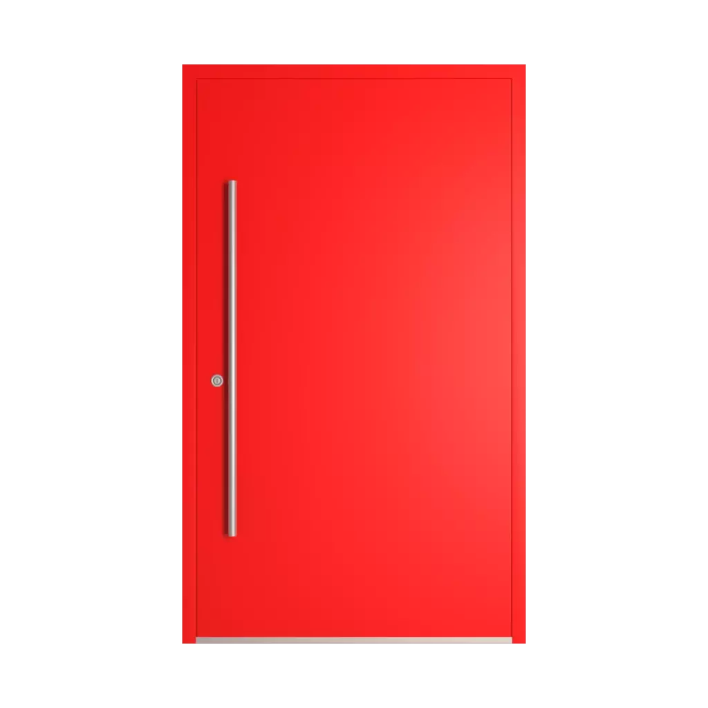 RAL 3026 Luminous bright red entry-doors models dindecor sk04-beton  