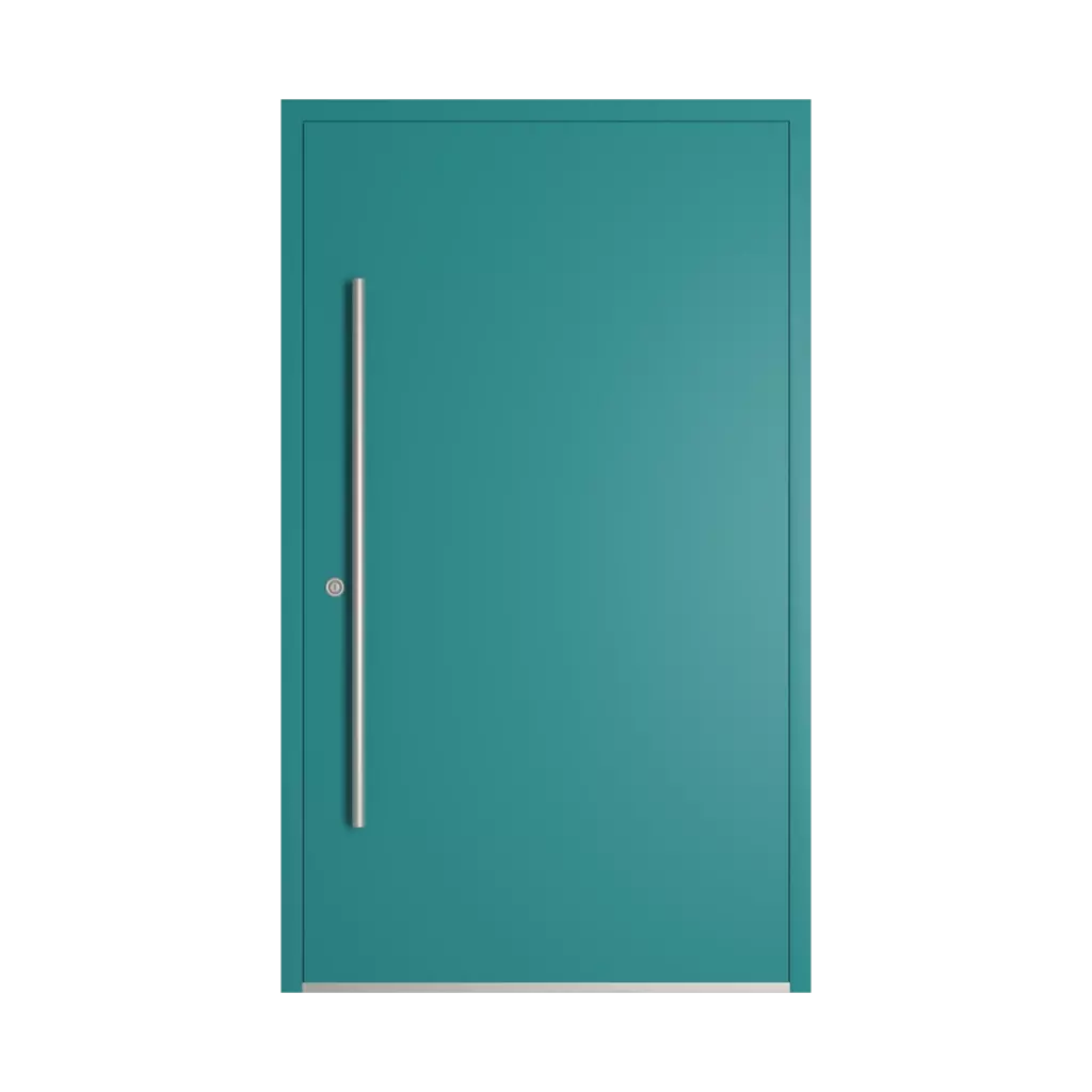 RAL 5018 Turquoise blue entry-doors models dindecor 2802-pvc  