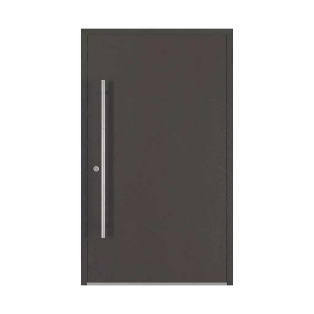Umber gray aludec entry-doors models dindecor 1301-pvc-black  