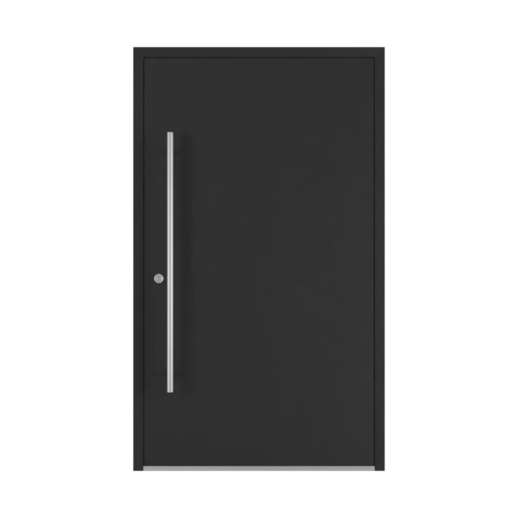 Jet black aludec entry-doors models dindecor sk04-beton  