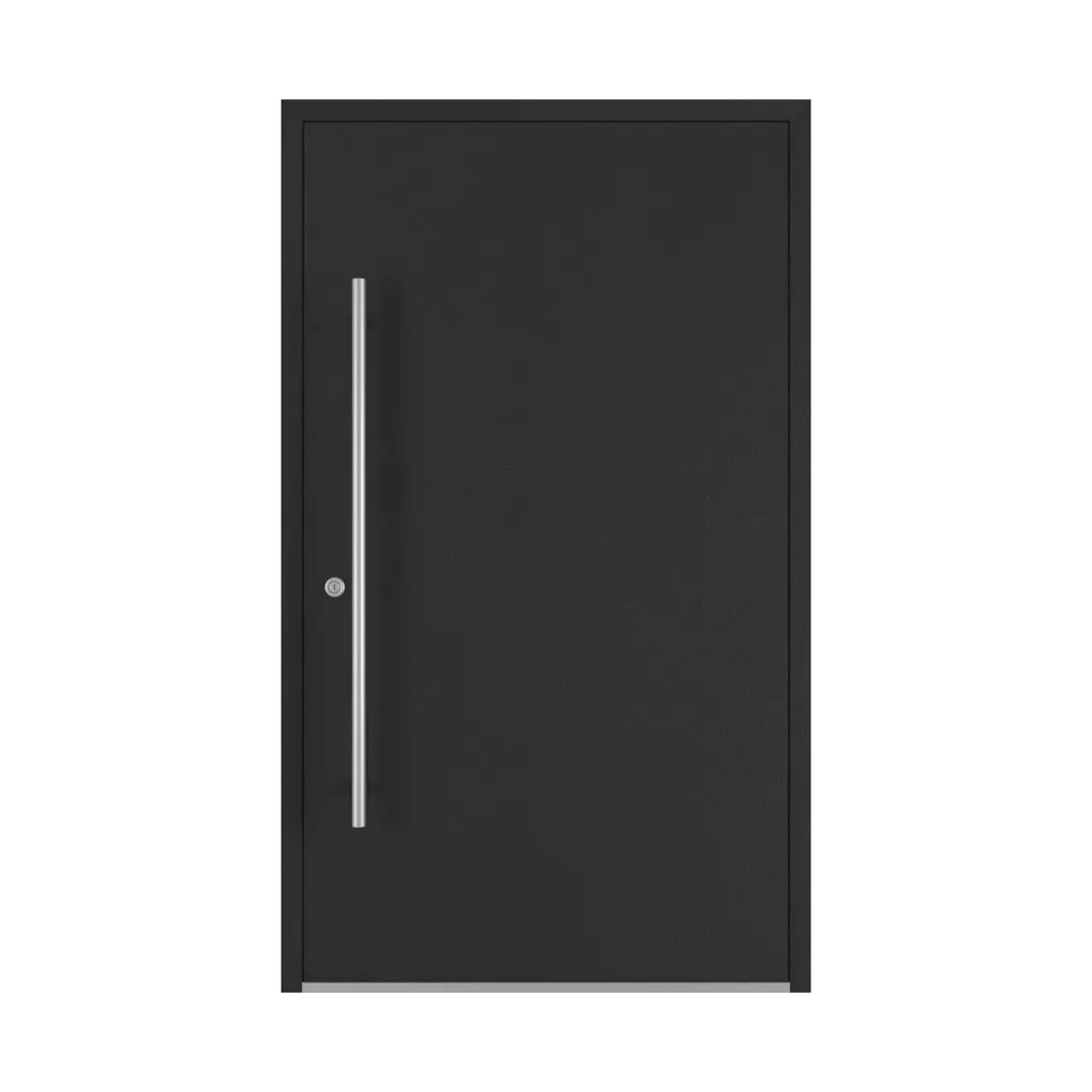 Jet black aludec entry-doors models dindecor sk03-beton  