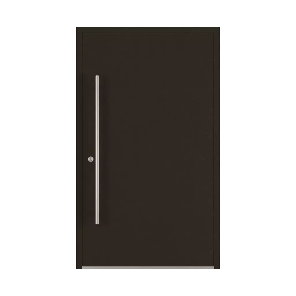 Dark brown matt entry-doors models dindecor 6030-pvc  