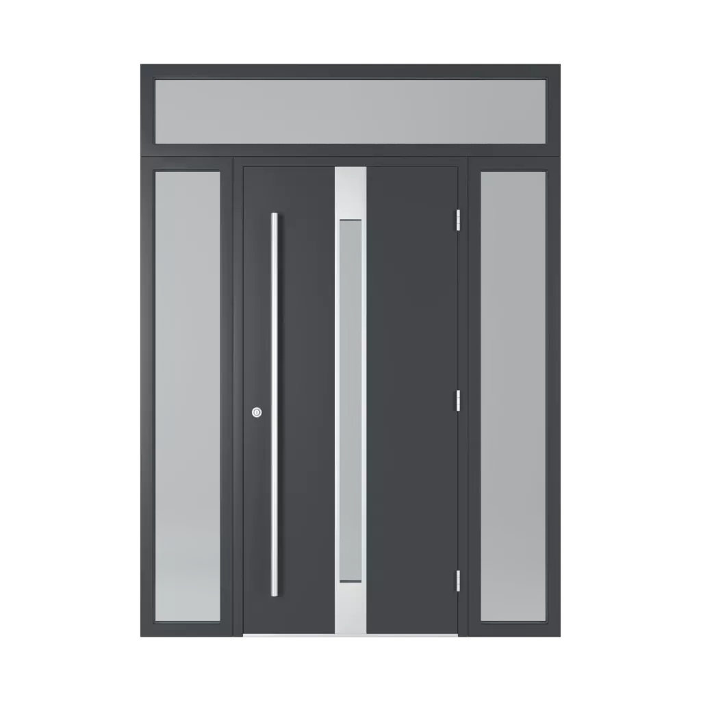 Door with glass transom entry-doors models dindecor model-6128  