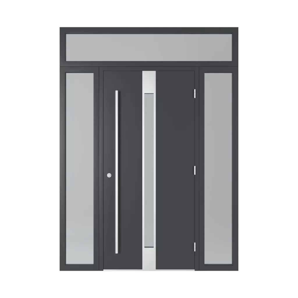 Door with glass transom entry-doors models dindecor 1401-pvc-black  