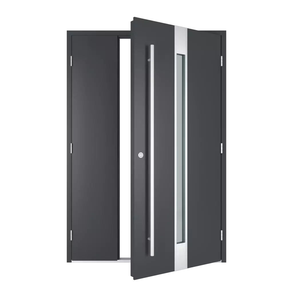The right one opens outwards entry-doors models dindecor sk02-beton  