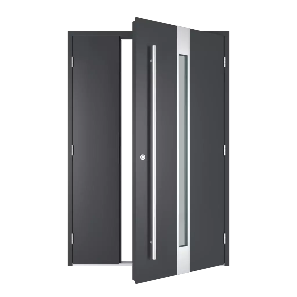 The right one opens outwards entry-doors models dindecor gl03  