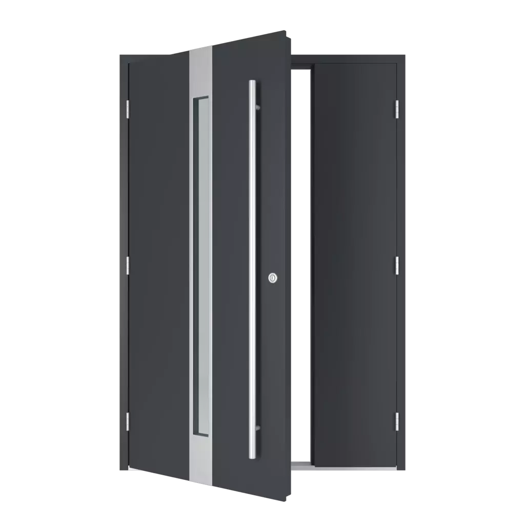 The left one opens outwards entry-doors models dindecor sk04-beton  