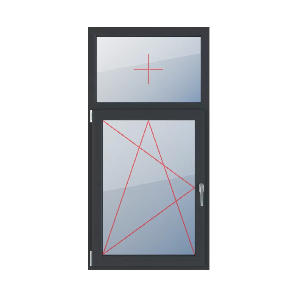 Fixed glazing in a frame, left-tilt and turn windows types-of-windows double-leaf vertical-asymmetric-division-30-70  