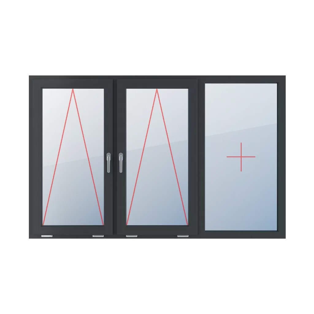 Tilting with a handle in the middle, fixed glazing in the frame windows types-of-windows triple-leaf symmetrical-division-horizontally-33-33-33  