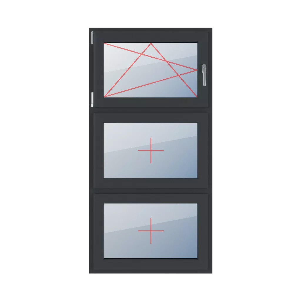 Tilt and turn left, fixed glazing in the wing windows types-of-windows triple-leaf vertical-symmetrical-division-33-33-33  