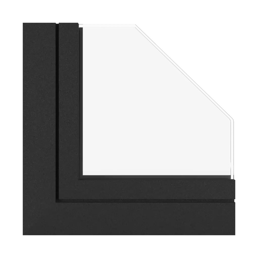 Jet black fine structure windows window-profiles aluprof mb-118ei