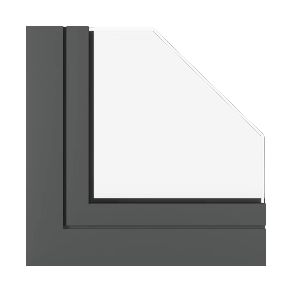 Dark gray matt windows window-profiles aluprof mb-104-passive