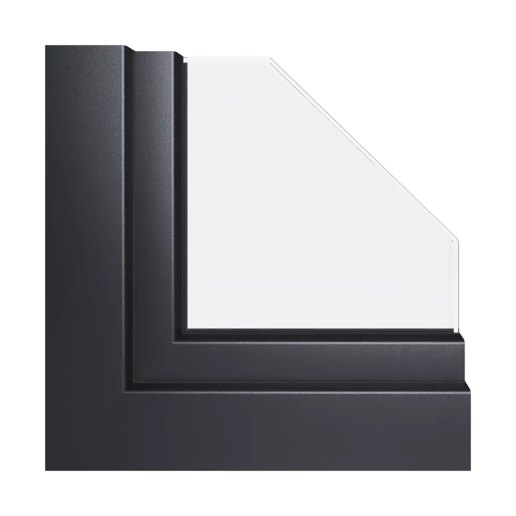 Jet black aludec windows window-profiles aluplast energeto-neo-md