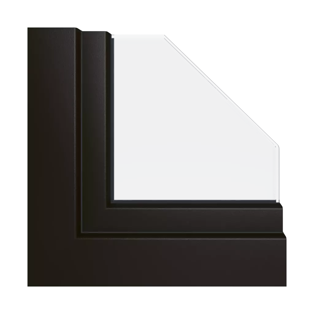 Dark brown matt windows window-profiles aluplast renovation-profile