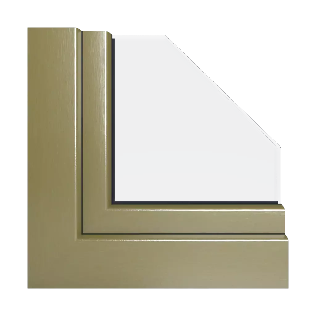 Brushed brass windows window-profiles gealan linear