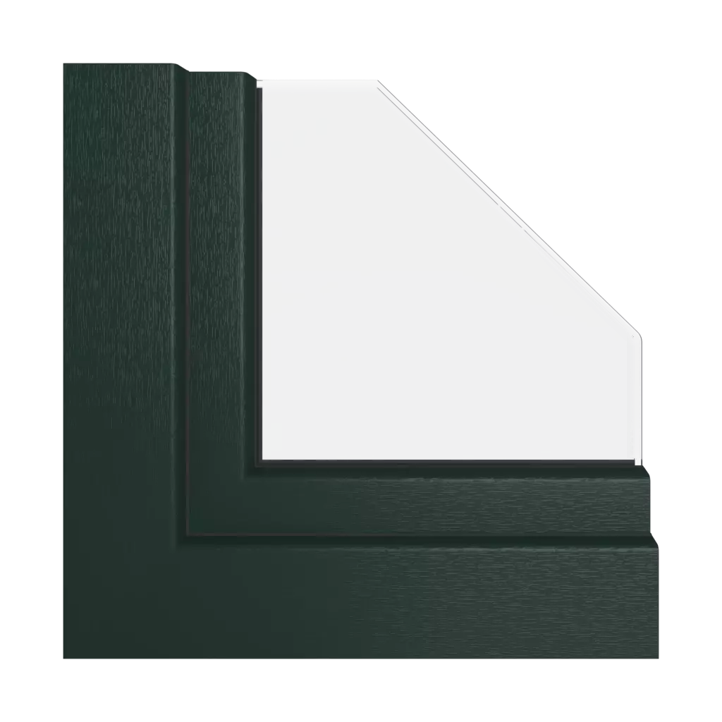 Dark green windows window-profiles gealan linear