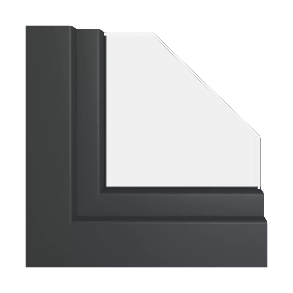 Black-gray smooth RAL 7021 windows window-profiles gealan s-9000