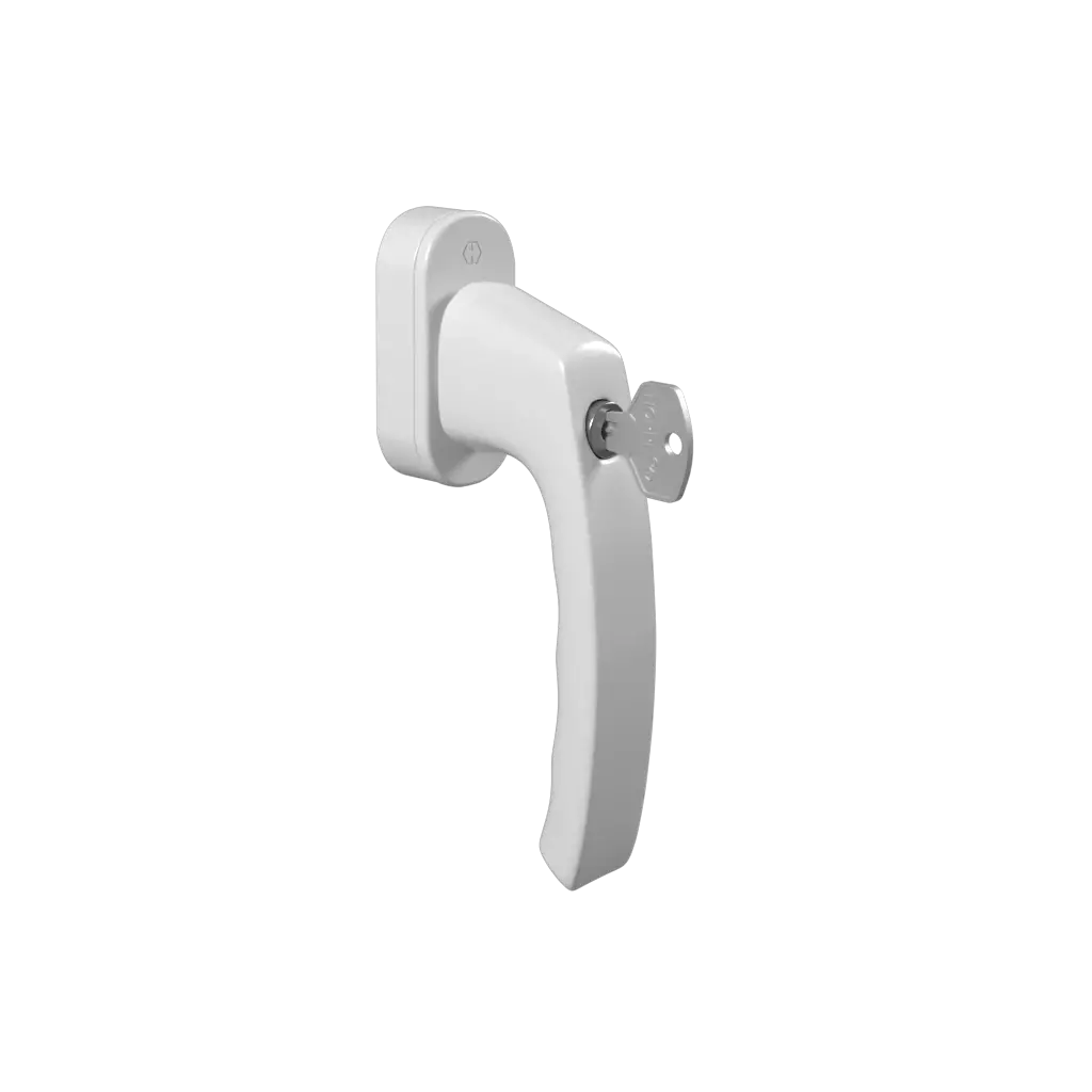 White Luxembourg door handle with key windows window-accessories handles luxembourg with-a-key 