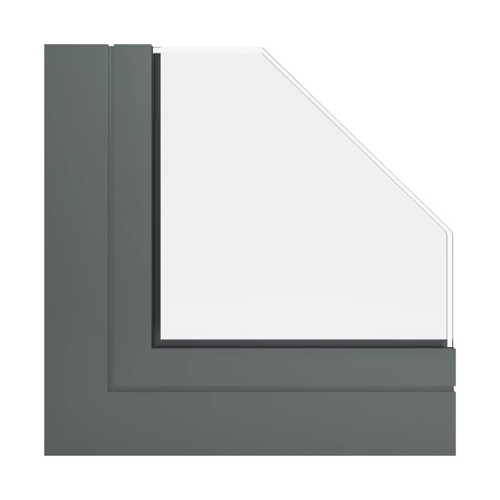 RAL 7009 Green grey windows window-profiles aluprof mb-118ei