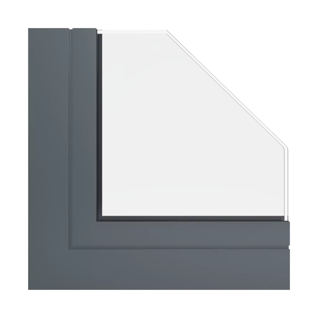 RAL 7011 Iron grey windows window-profiles aluprof mb-45-office